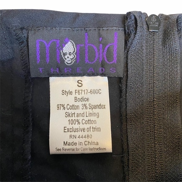 Vintage Morbid Threads Goth 90’s Black Dress. Size Small - Picture 5 of 6